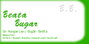 beata bugar business card